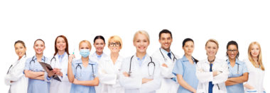 group of doctors and nurses and dentists