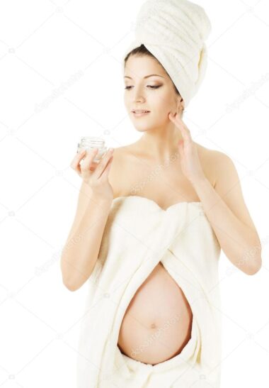 Pregnant woman ready for botox
