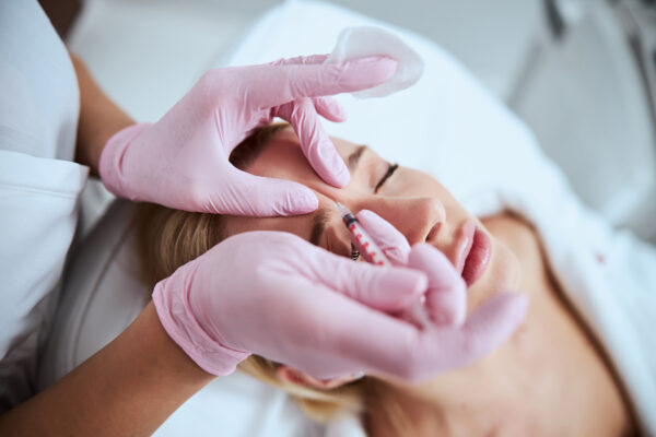 Botulinum toxin (or Botox) injections are commonly used to treat glabellar lines.